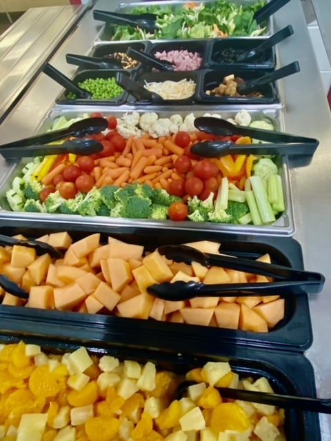 A view of the Salad Bar served daily at the Middle School