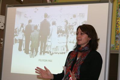 Mrs. Keifenheim explains the lesson